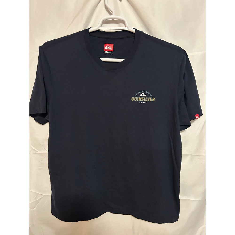 Quiksilver T Shirt Mens XL Black Surf Skate Graphic Logo Short Sleeve Tee